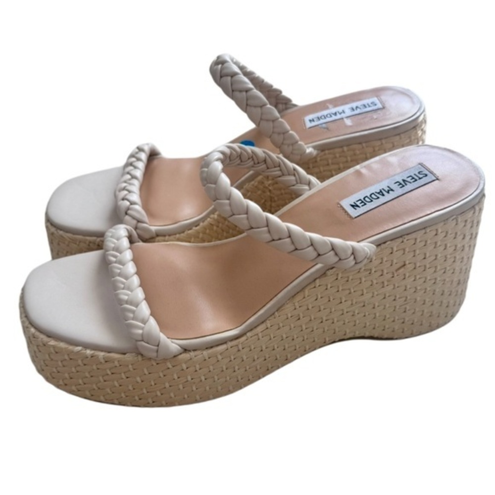 Steve Madden Tan Braided Wedge Sandals